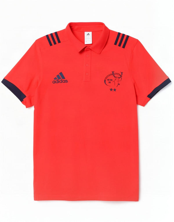 Adidas Hombre Munster Rugby Graphic Polo Shirt Grande Rojo Colorblock Algodón
