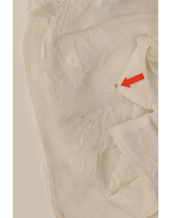Zara Mujer Trafaluc Blusa Camisa UK 44 Mediano Blanco Floral Poliéster
