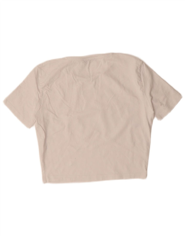 ZARA Womens Crop T-Shirt Top UK 14 Large White
