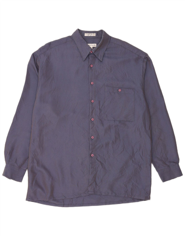 Camisa Pierre Cardin para hombre Rayón geométrico azul grande