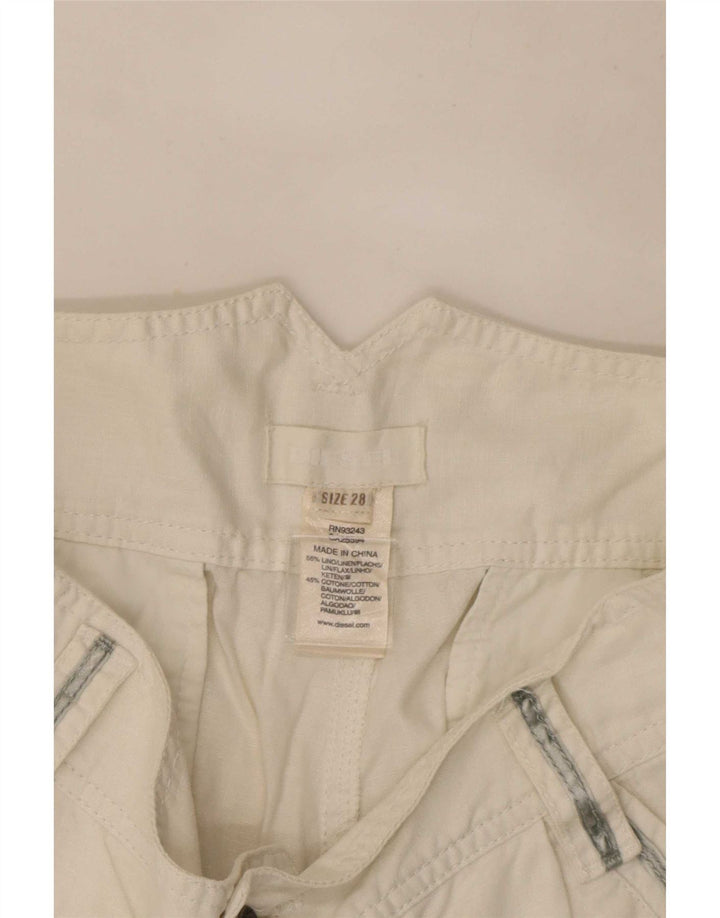 Pantalones Cortos Diesel Mujer W28 Medium White Linen