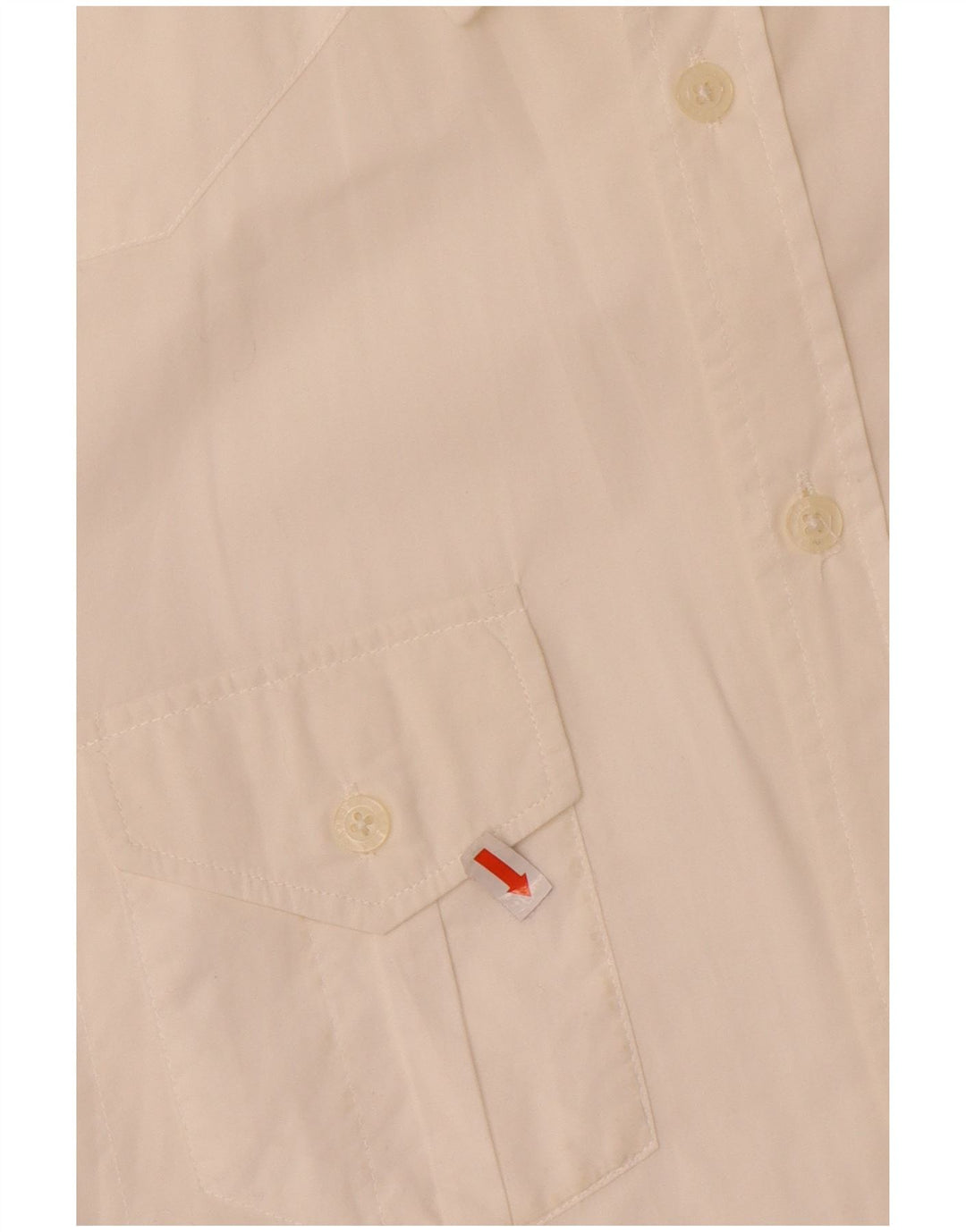 CARRERA Mens Slim Fit Military Shirt Medium Off White Cotton