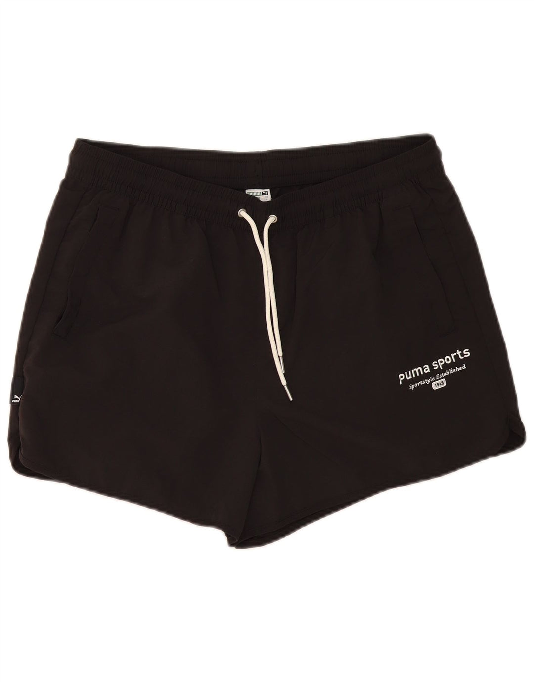 Puma Pantalones cortos deportivos para hombre, talla grande, nailon negro