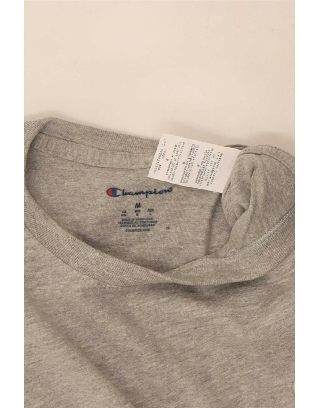 Champion Camiseta para hombre Top de algodón moteado gris medio