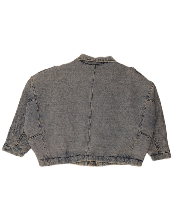 NUEVA COLECCIÓN Chaqueta vaquera extragrande de manga 3/4 para mujer UK 40 Small Blue