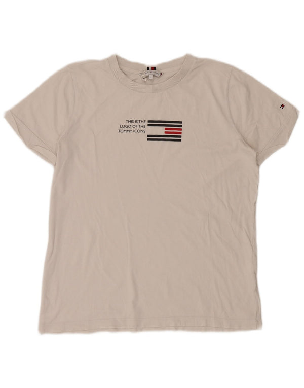 Tommy Hilfiger Camiseta gráfica para mujer Top UK 14 Medium White