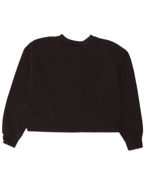 Tommy Hilfiger Sudadera de gran tamaño con gráfico para mujer UK 10 Small Black