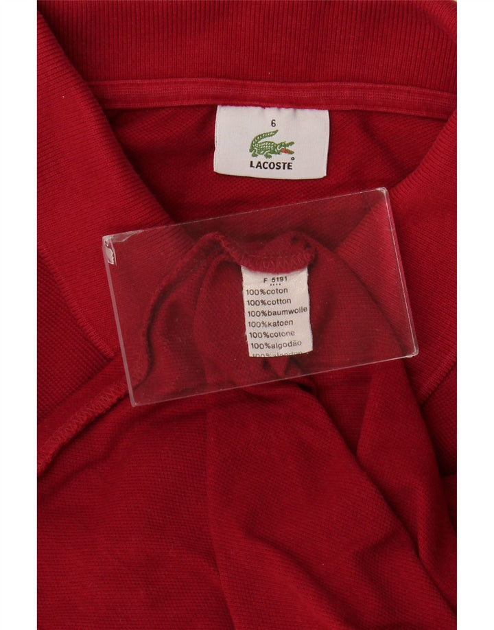 LACOSTE Polo para hombre Talla 6 XL Algodón rojo