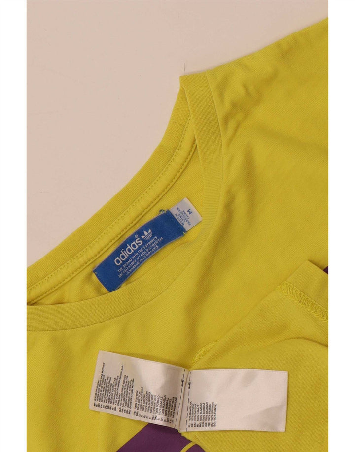 Adidas Hombre Camiseta Gráfica Top Algodón Amarillo Medio