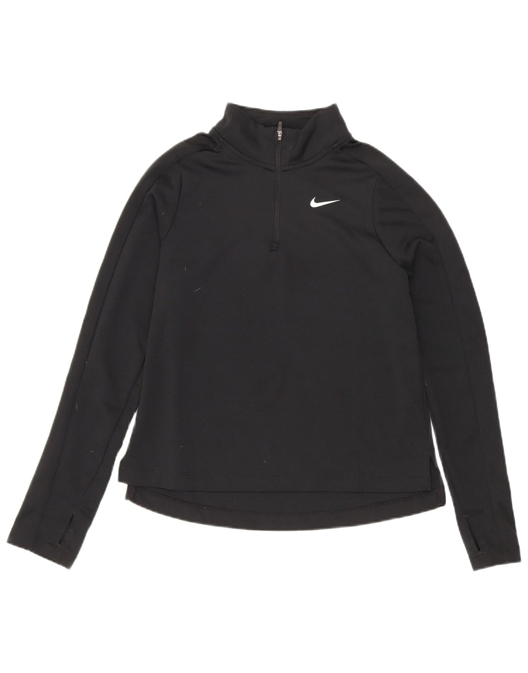 Nike Dri Fit - Chándal con cremallera y cuello para niña, 10 a 11 años, talla mediana, color negro