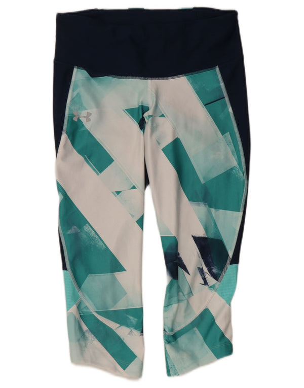 Under Armour Leggings de compresión para mujer UK 12 Medium Turquesa Geométrico