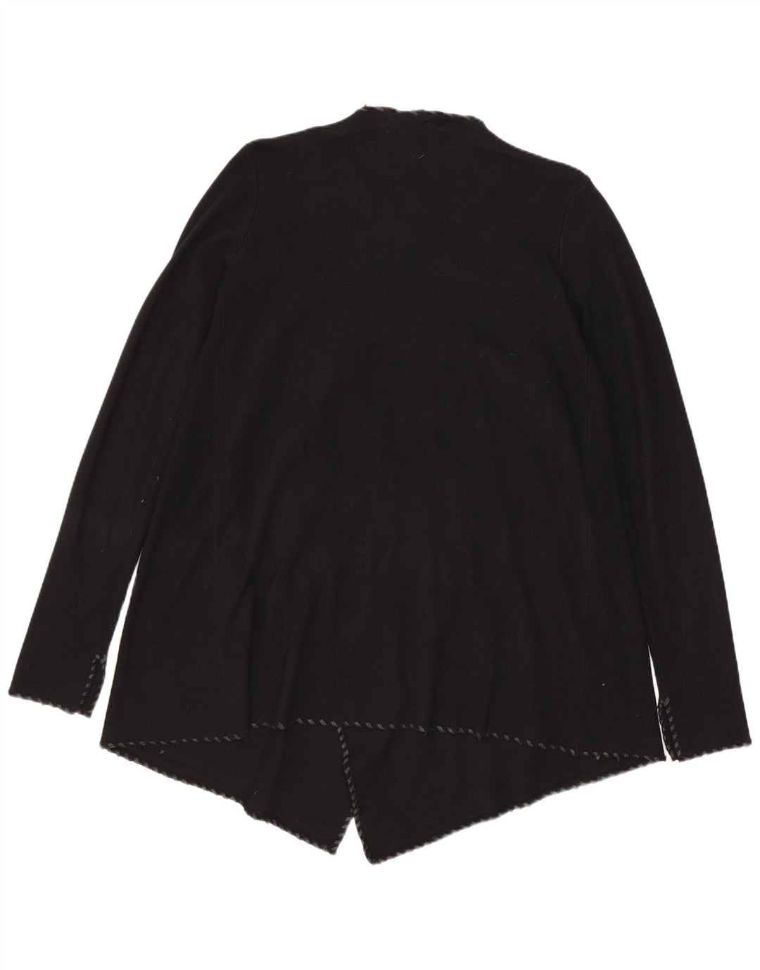 Zara Suéter tipo cárdigan abierto asimétrico para mujer UK 40 Mediano Poliéster negro
