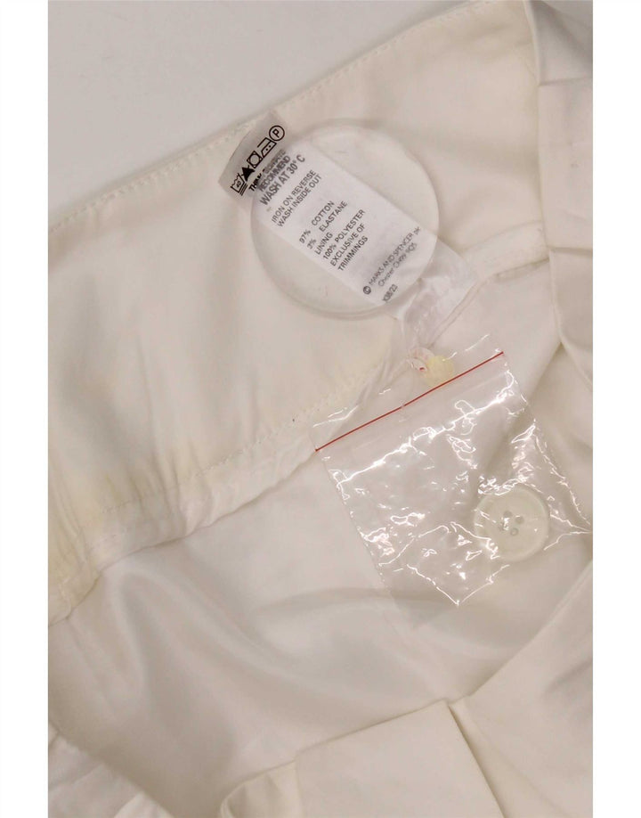 Marks & Spencer Falda recta para mujer UK 12 Medium W30 Algodón blanco