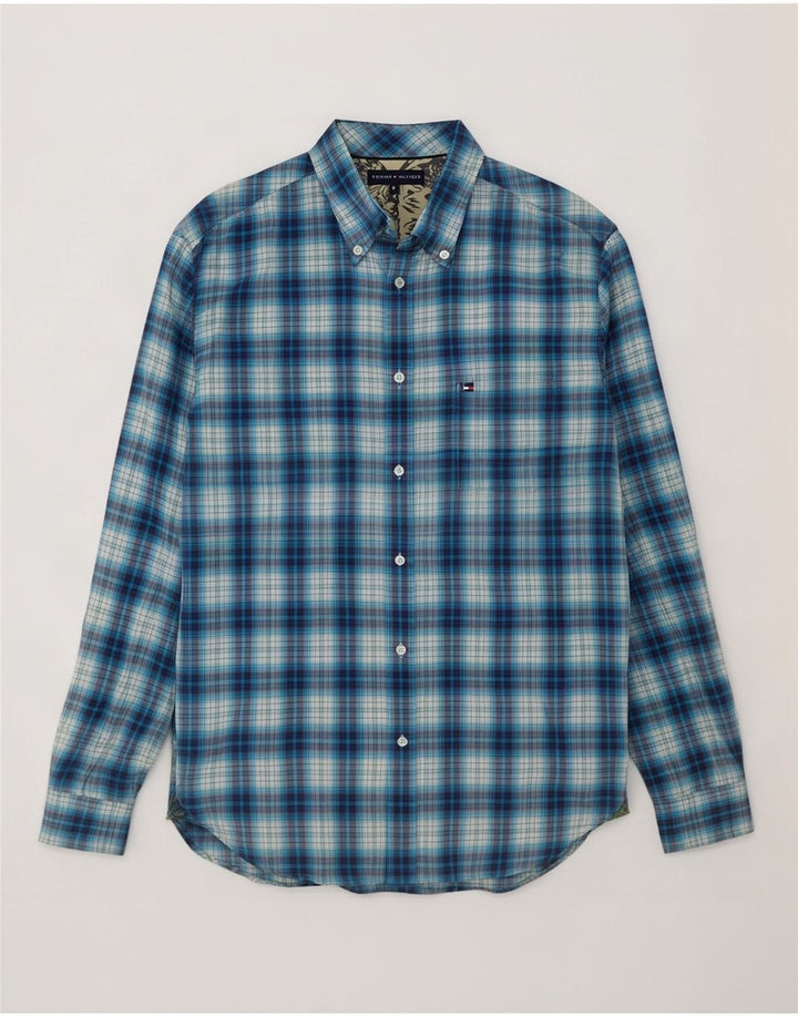 Tommy Hilfiger Camisa De Franela De Algodón A Cuadros Azul Medio