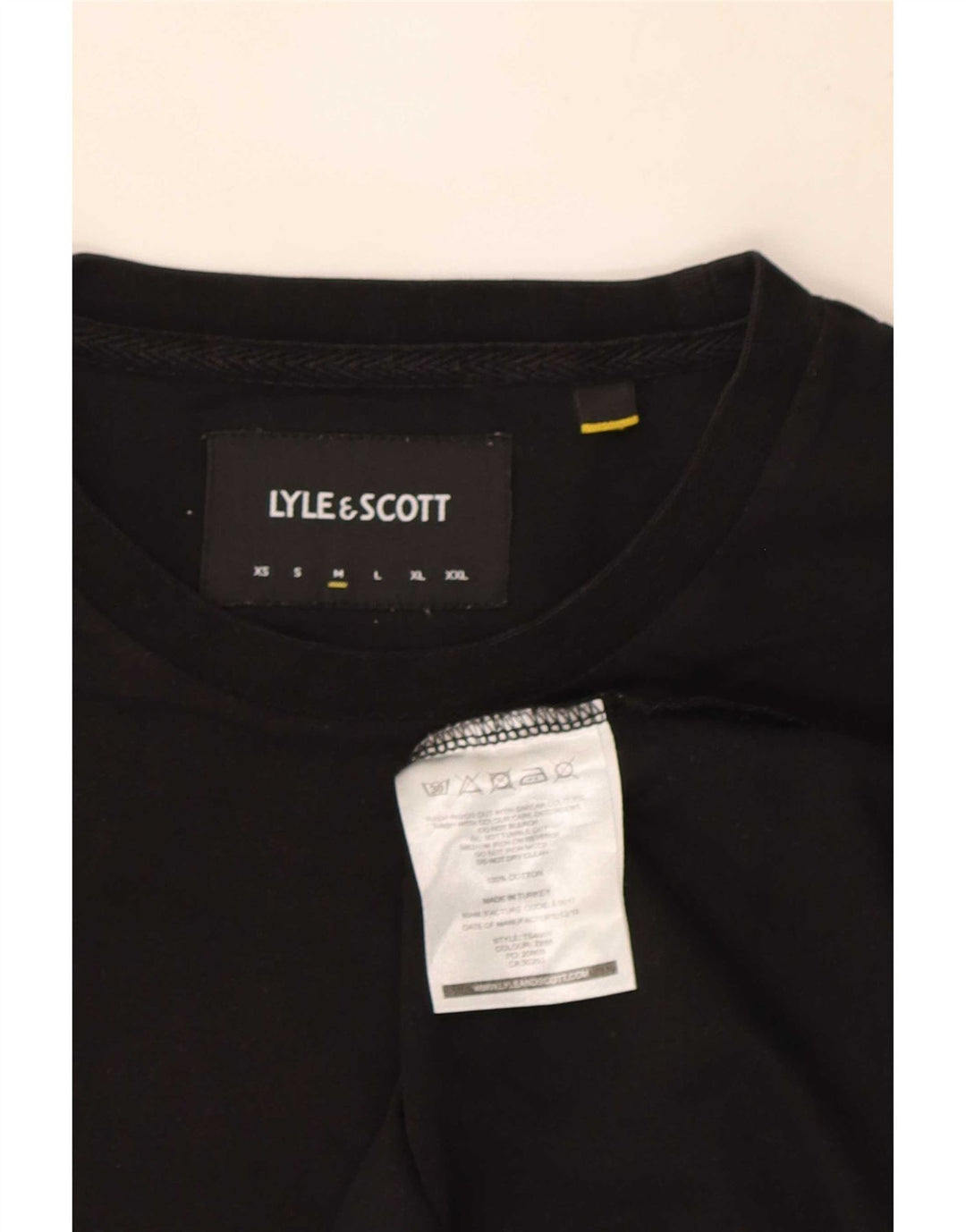 Lyle & Scott Camiseta para hombre Top Medium Black Cotton
