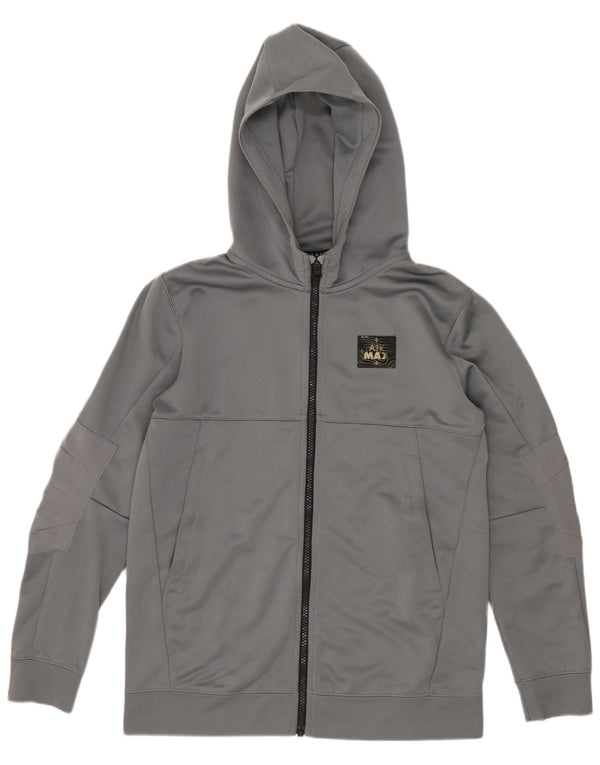 Nike Sudadera con capucha y cremallera gráfica para niños 12-13 años Grande Gris Poliéster