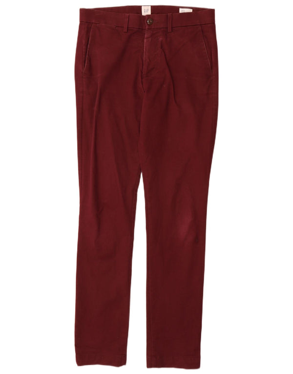 Pantalones chinos ajustados para hombre Gap W30 L32 Algodón burdeos