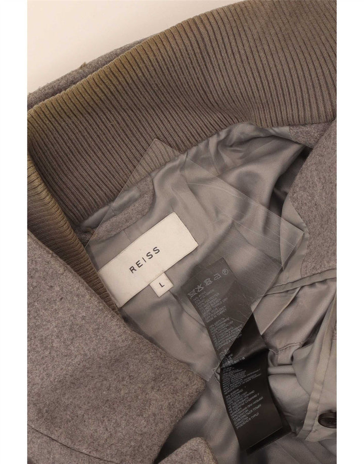 Abrigo Reiss para hombre Reino Unido 40 Lana gris grande
