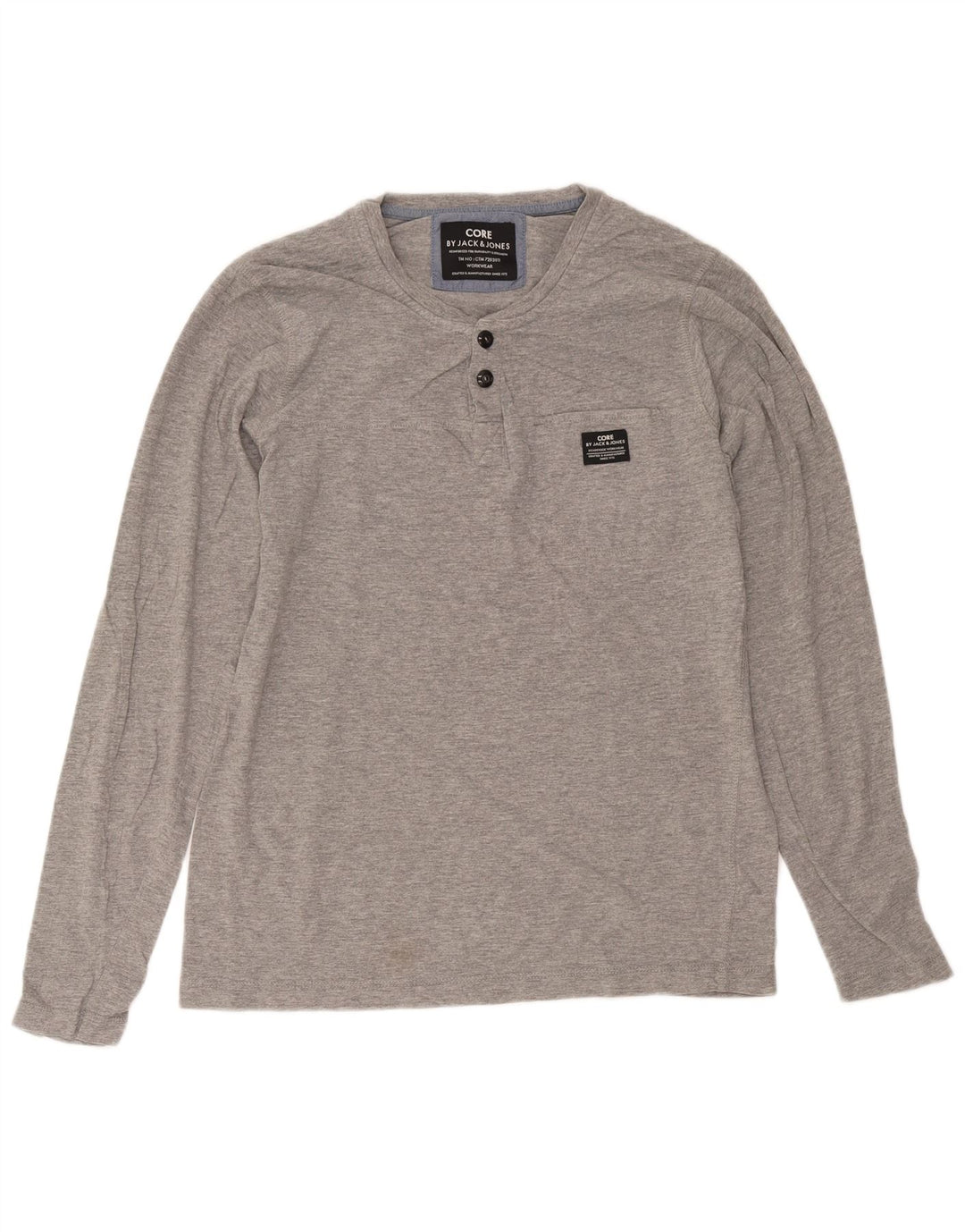 Jack & Jones Hombre Top Manga Larga Algodón Moteado Gris Grande