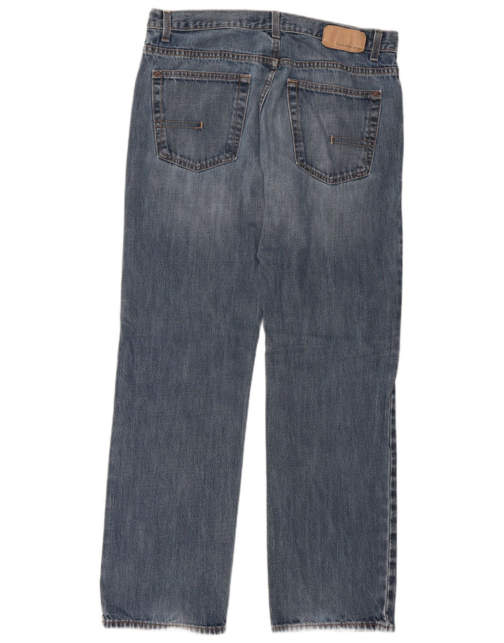 CALVIN KLEIN Vaqueros rectos para hombre W34 L32 Algodón azul