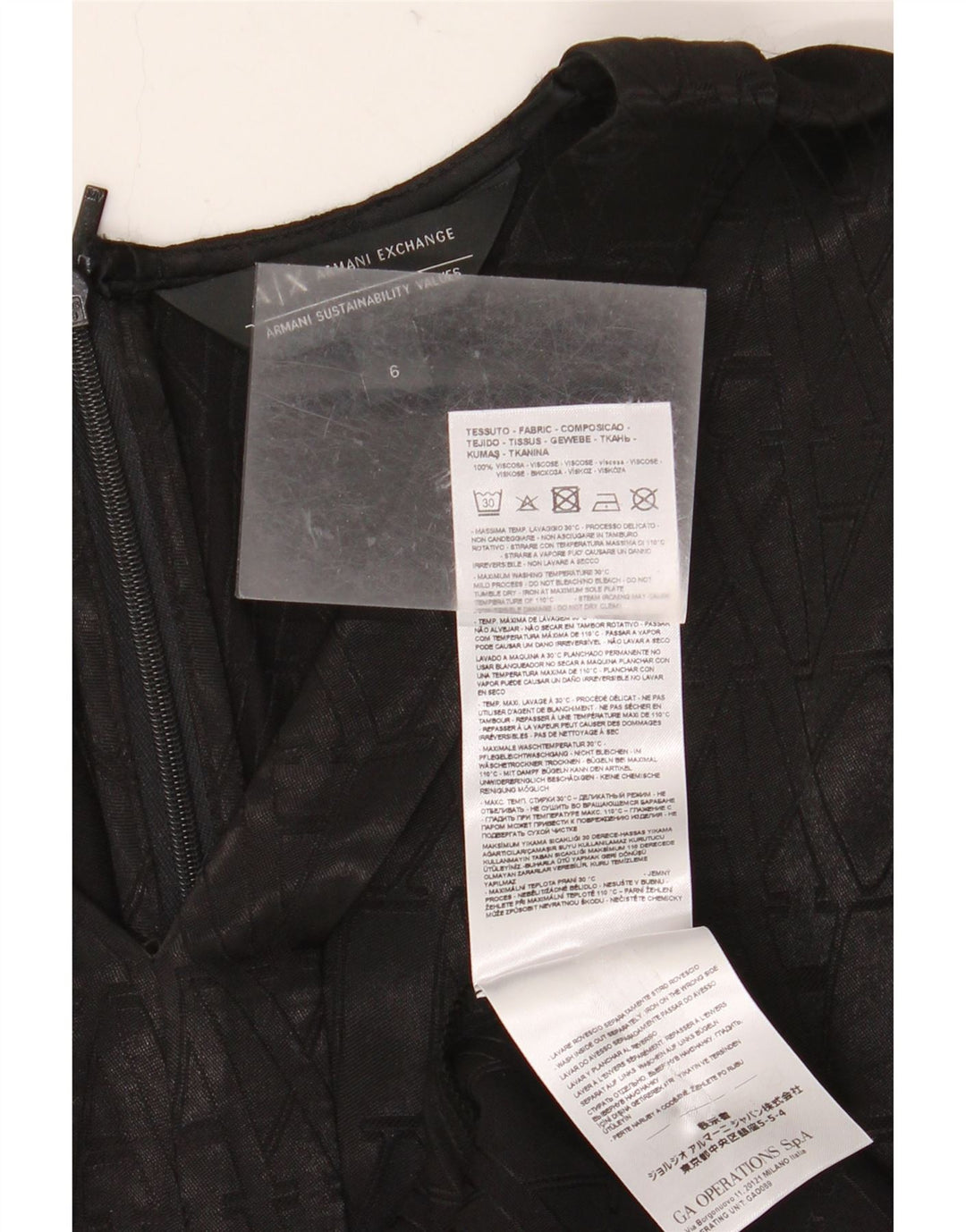 ARMANI EXCHANGE Vestido gráfico sin mangas para mujer US 6 mediano negro