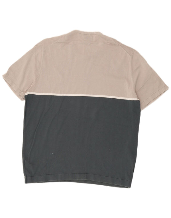Massimo Dutti Jersey Cuello Redondo Hombre XL Gris Colorblock