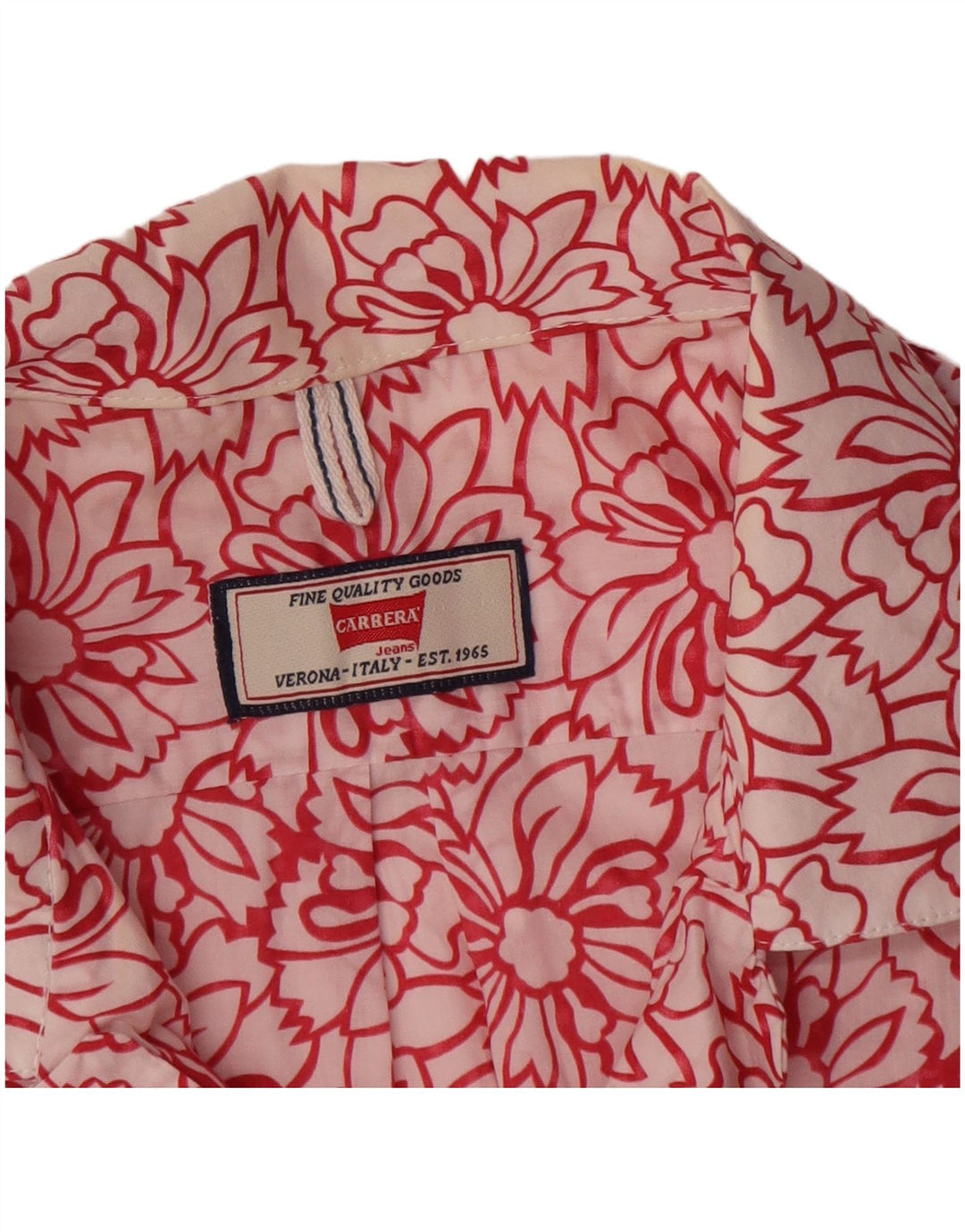 Camisa Carrera Hombre Manga Corta Medium White Floral