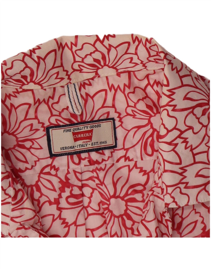 Camisa Carrera Hombre Manga Corta Medium White Floral