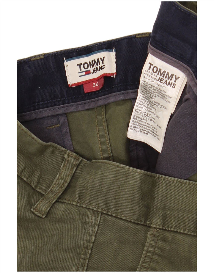 Tommy Hilfiger Pantalones cortos chinos para hombre W36 Large Khaki Cotton