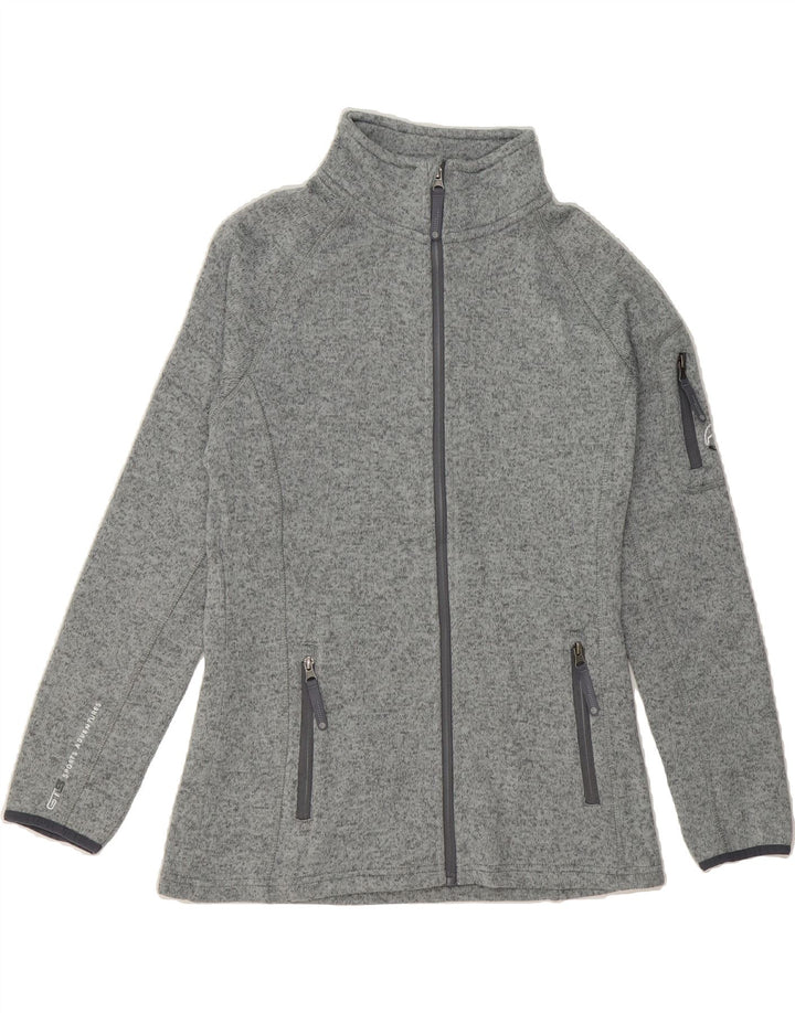 VINTAGE Womens Tracksuit Top Jacket IT 42 Medium Grey Flecked Polyester Vintage Vintage and Second-Hand Vintage from Messina Hembry 