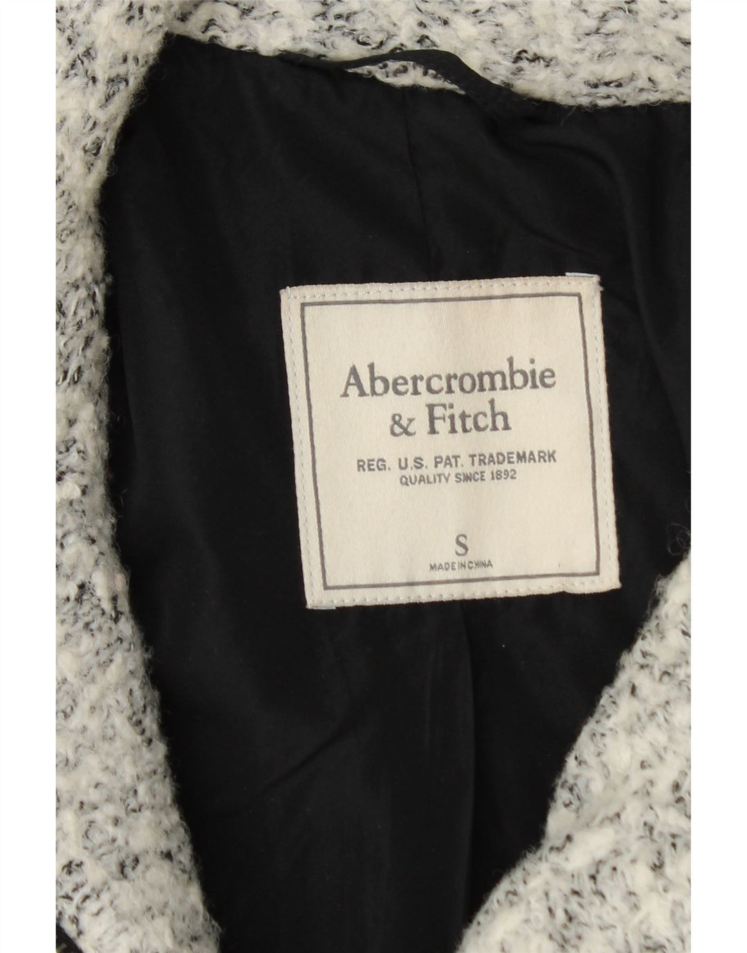 Abercrombie & Fitch Abrigo extragrande para mujer Reino Unido 10 Pequeño lana moteada gris