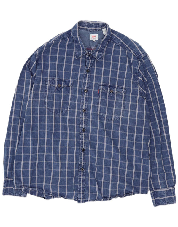 Camisa Levi's Hombre XL Algodón A Cuadros Azules