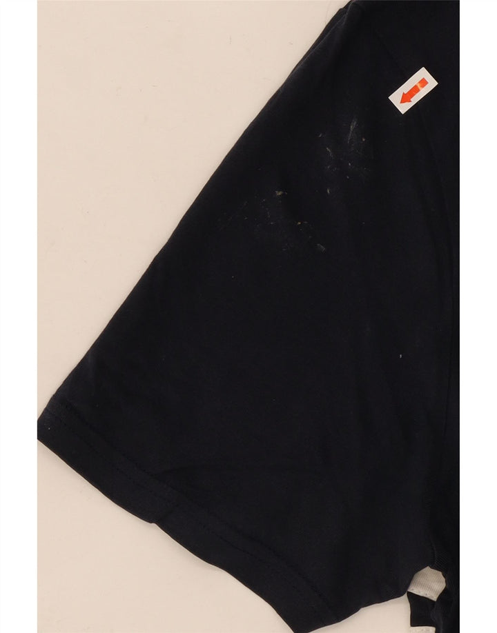 ELLESSE Hombre Camiseta Top Medium Azul Marino Colorblock Algodón