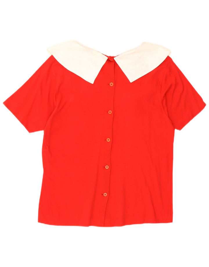 Benetton Blusa De Mujer ES 44 Medio Rojo Colorblock