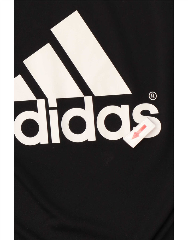 Adidas Mens Climalite Graphic Camiseta Top Grande Negro Poliéster