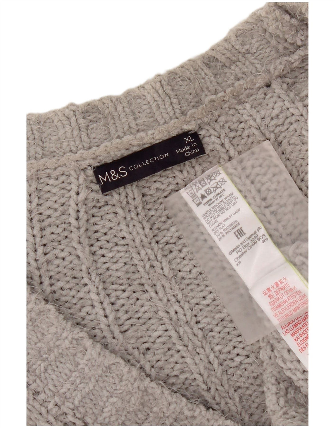 Marks & Spencer Suéter tipo cárdigan extragrande para mujer UK 18 XL Poliéster gris