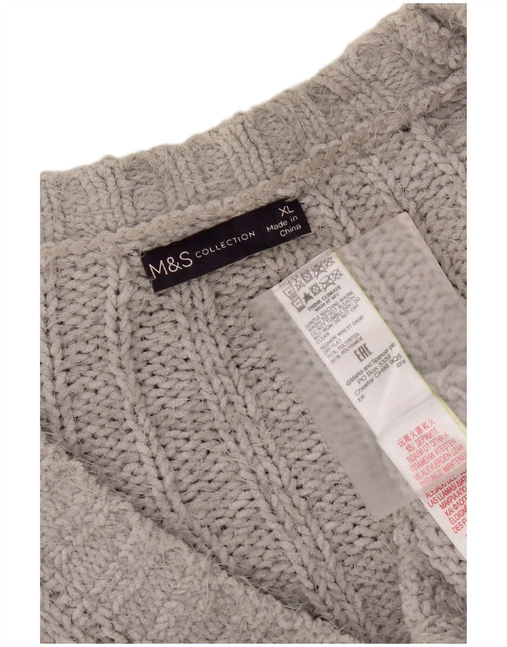 Marks & Spencer Suéter tipo cárdigan extragrande para mujer UK 18 XL Poliéster gris