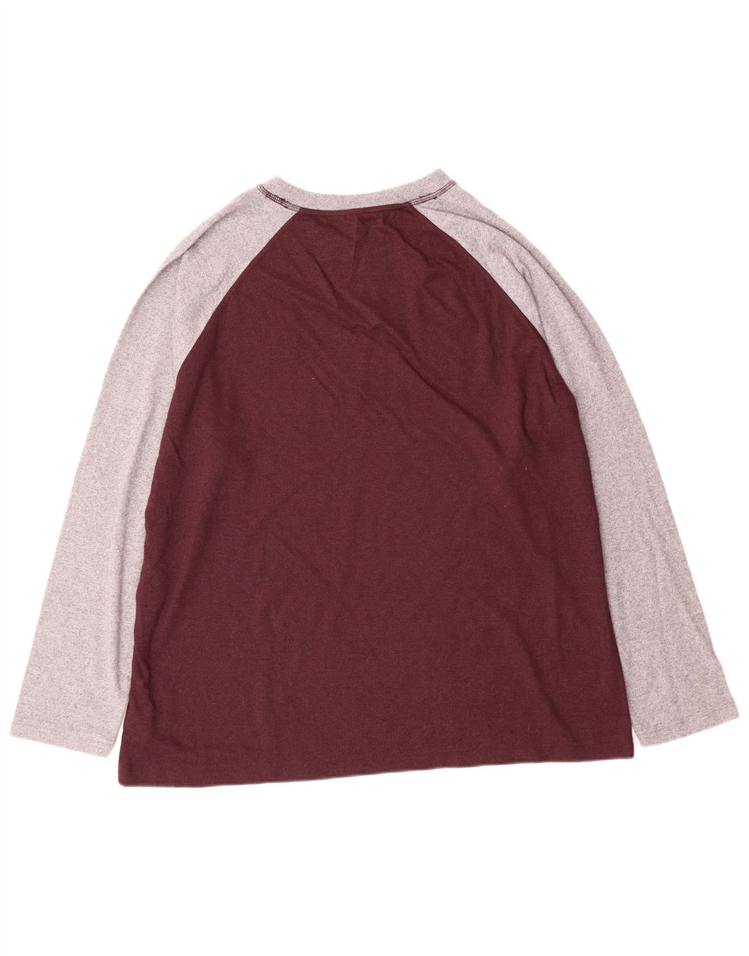 Eddie Bauer Hombre Top Manga Larga XL Borgoña Colorblock Algodón