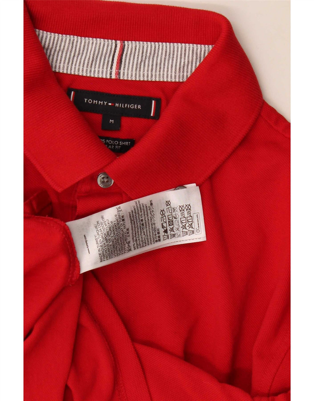Polo Tommy Hilfiger de corte regular para hombre de algodón rojo medio