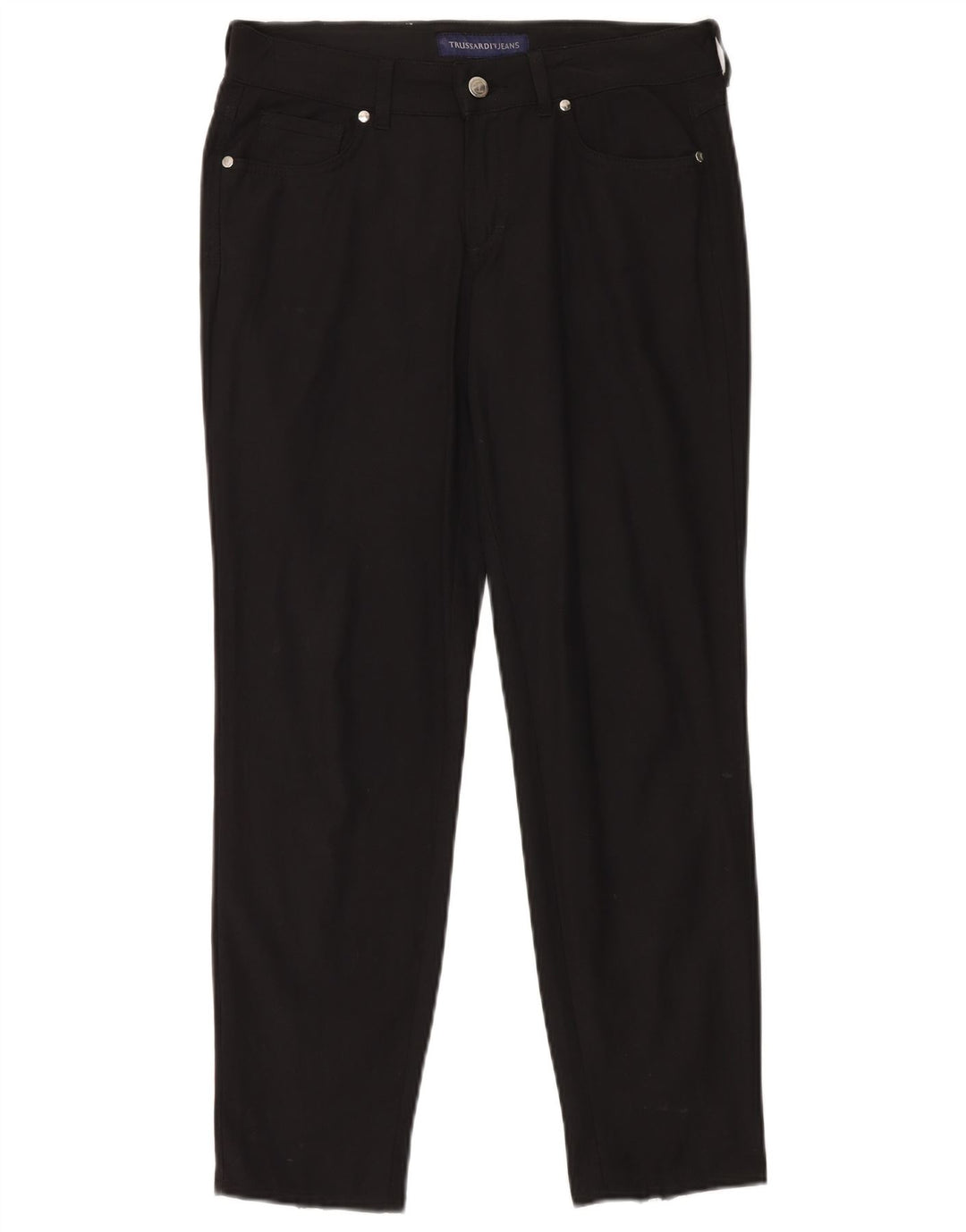 TRUSSARDI Pantalones informales ajustados para mujer IT 42 Medium W26 L30 Negro