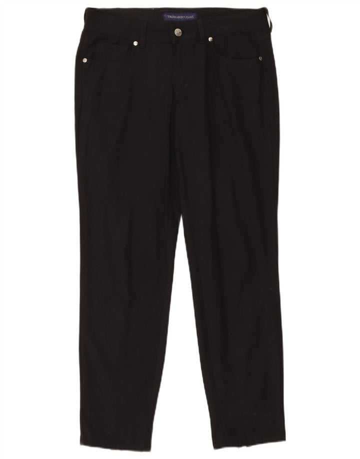 TRUSSARDI Pantalones informales ajustados para mujer IT 42 Medium W26 L30 Negro