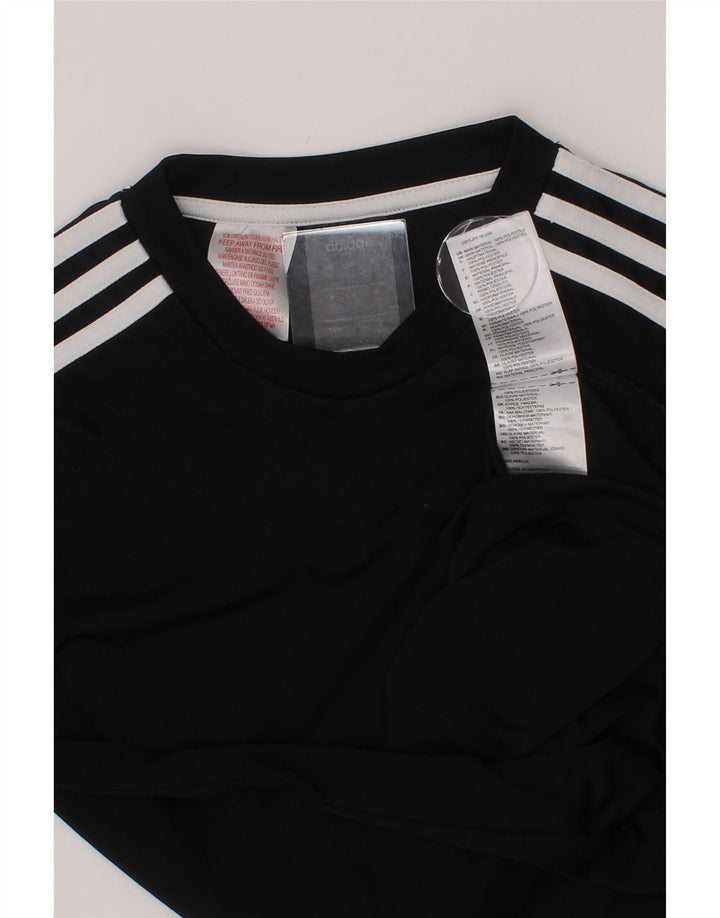 ADIDAS Boys Climalite T-Shirt Top 11-12 Years Black Polyester Vintage Adidas and Second-Hand Adidas from Messina Hembry 