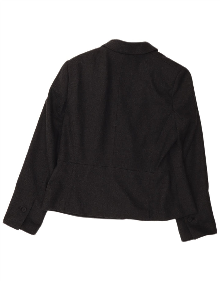 Laura Ashley Chaqueta Blazer de 1 botón para Mujer UK 40 XL Lana Gris