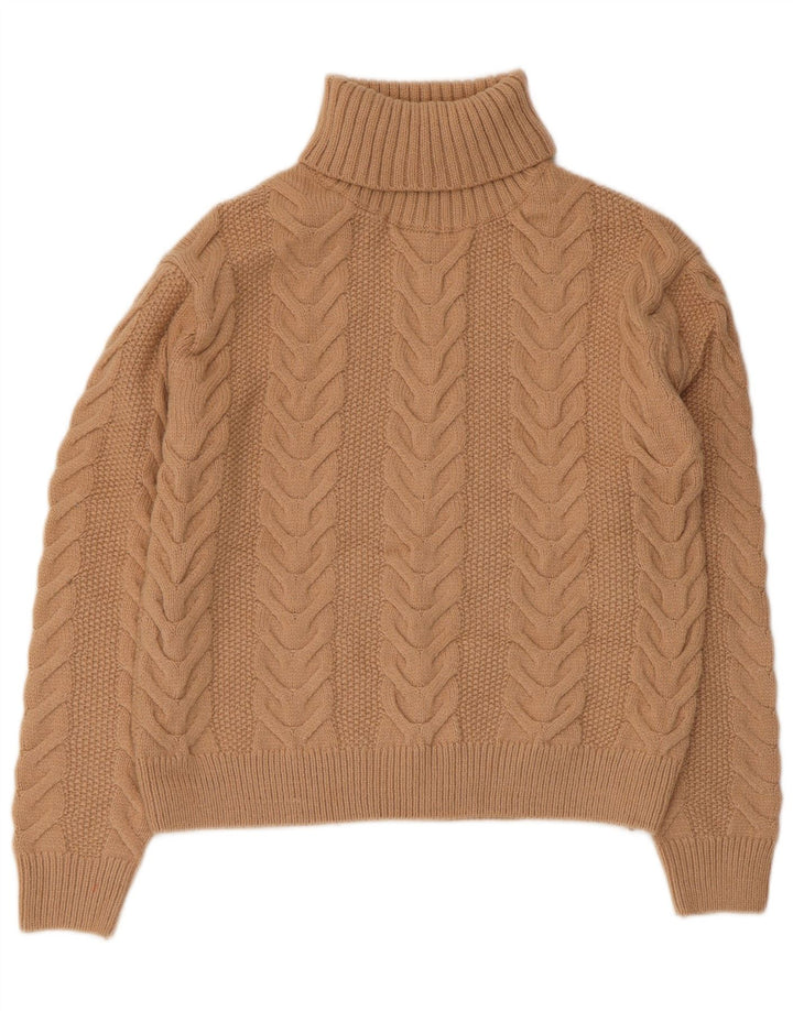 MARKS & SPENCER Suéter tipo jersey con cuello vuelto para mujer UK 10 Small Brown