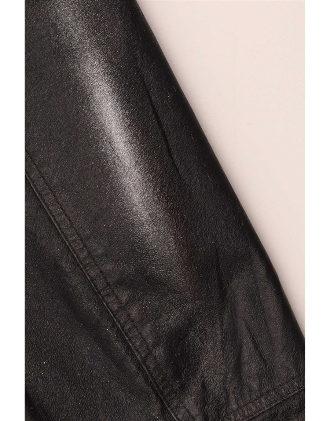 Vintage hombres cuero biker chaqueta IT 50 medio negro
