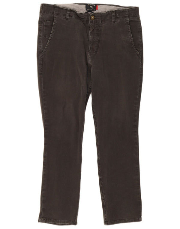 Dockers Pantalón chino ajustado para hombre W34 L27 Algodón gris