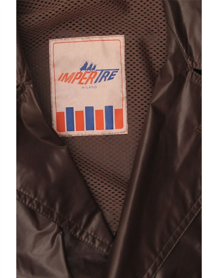 Vintage hombres Milano impermeable Reino Unido 40 grande marrón