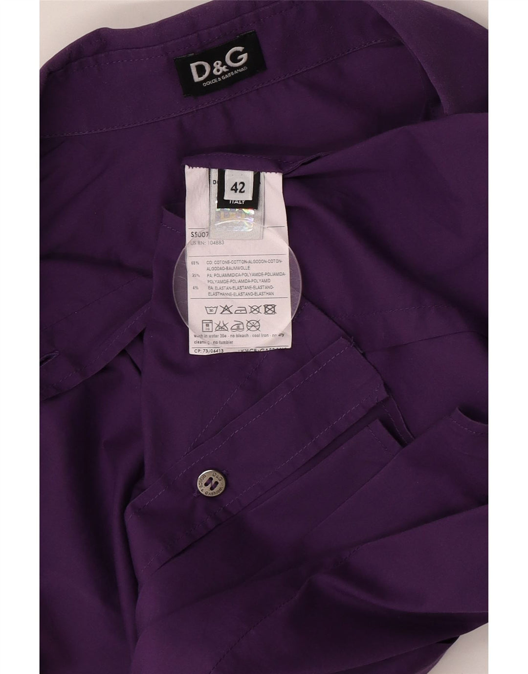 Dolce & Gabbana Camisa Mujer IT 42 Medio Algodón Morado