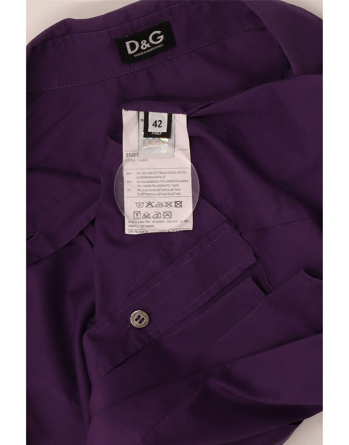 Dolce & Gabbana Camisa Mujer IT 42 Medio Algodón Morado