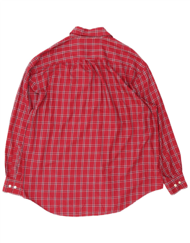 Camisa Nautica Hombre XL Algodón Cuadros Rojos
